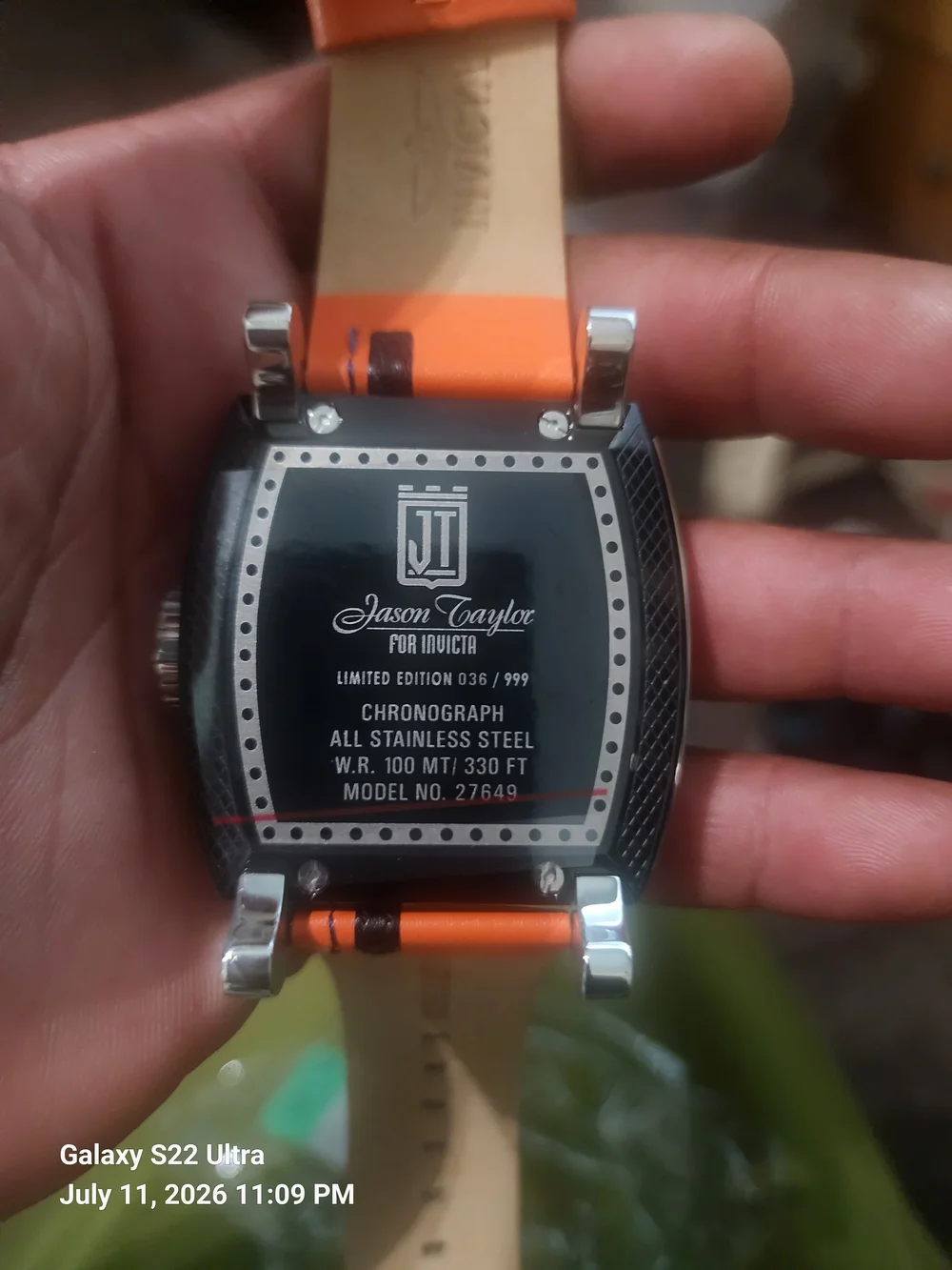 Invicta Jason Taylor Limited Edition Men's Orange Dial Chronograph Watch